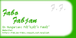 fabo fabjan business card